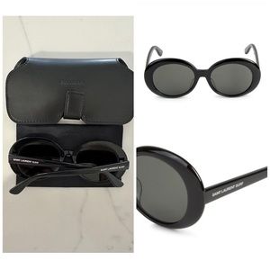 SAINT LAURENT | Black Retro Round Sunglasses